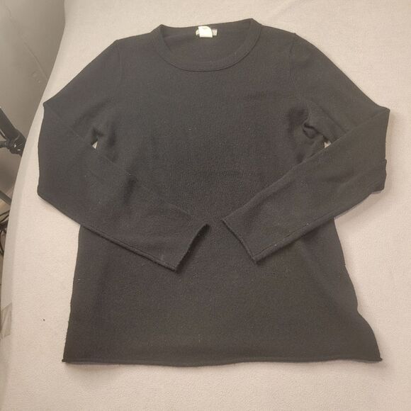 J Crew Black Cashmere Sweater Size Medium - Picture 1 of 5
